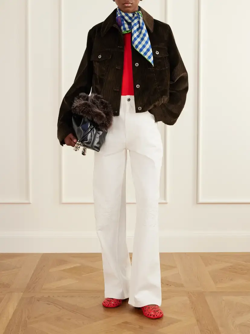 Loewe Checked And Floral-print Silk Scarf | Thumbnail 2 Loewe Checked And Floral-print Silk Scarf | Thumbnail 2