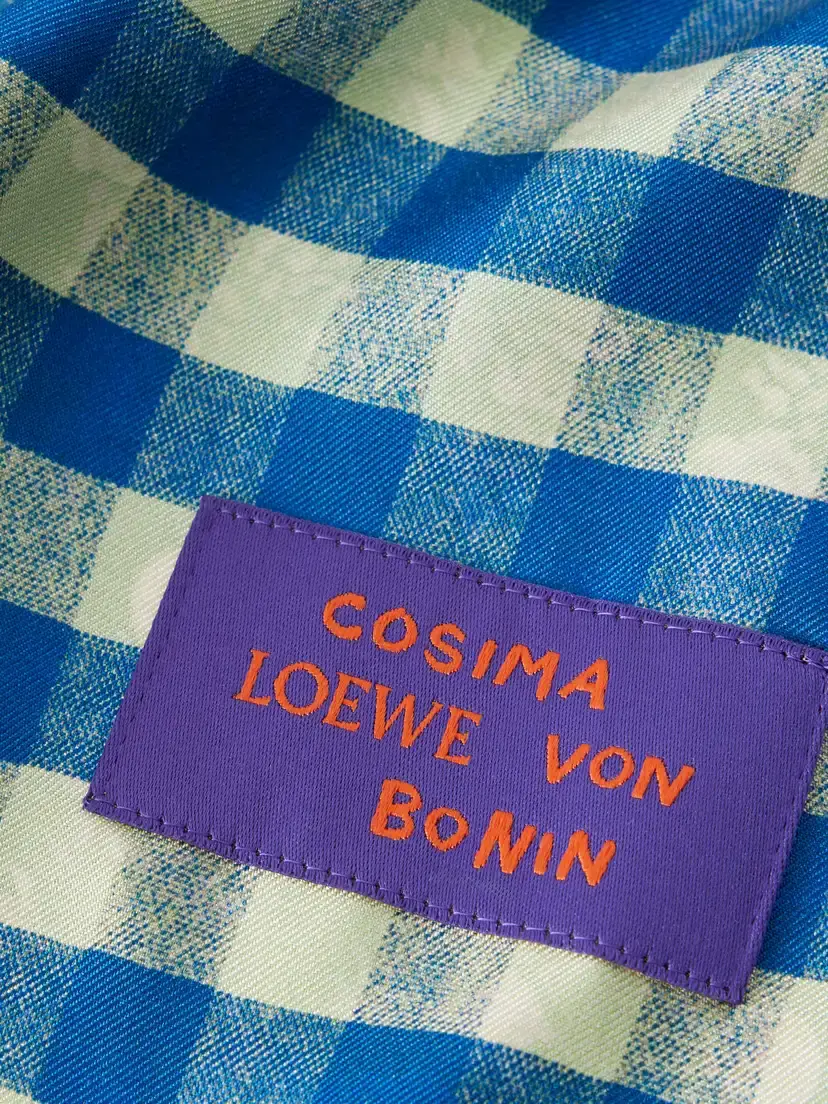 Loewe Checked And Floral-print Silk Scarf | Thumbnail 4 Loewe Checked And Floral-print Silk Scarf | Thumbnail 4