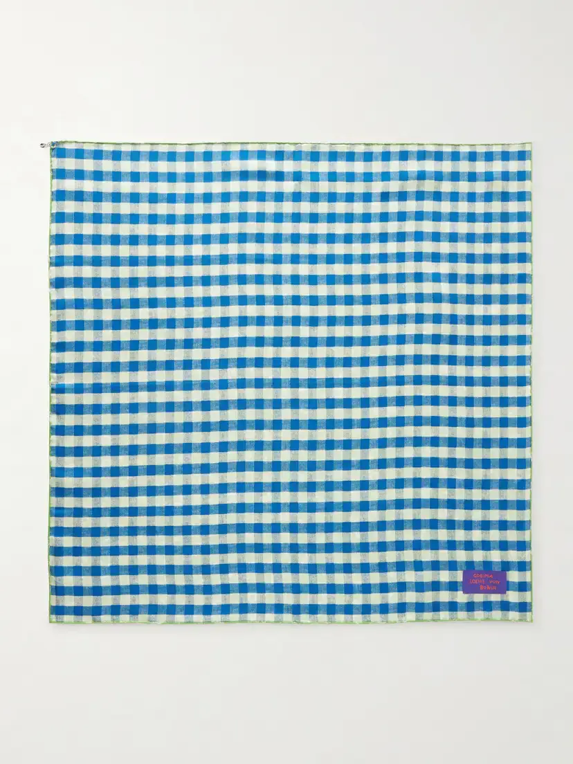 Loewe Checked And Floral-print Silk Scarf | Thumbnail 5 Loewe Checked And Floral-print Silk Scarf | Thumbnail 5