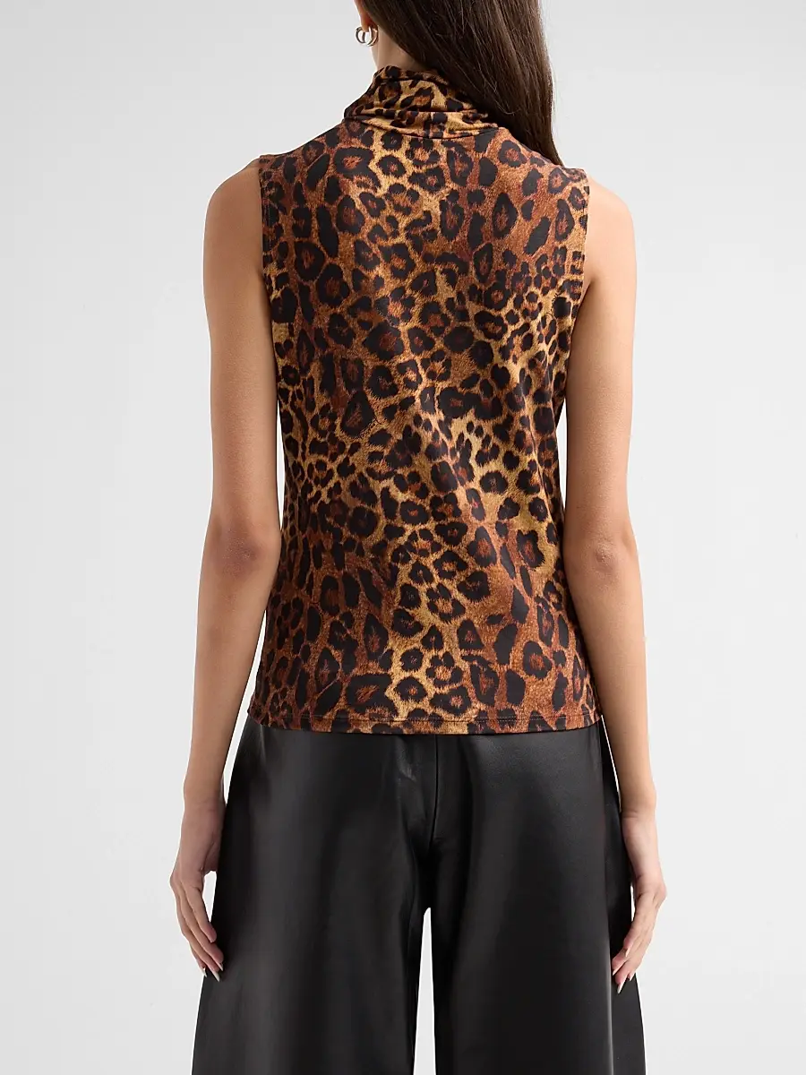L'Agence Women's Ceci Leopard-Print Sleeveless Top | Thumbnail 3