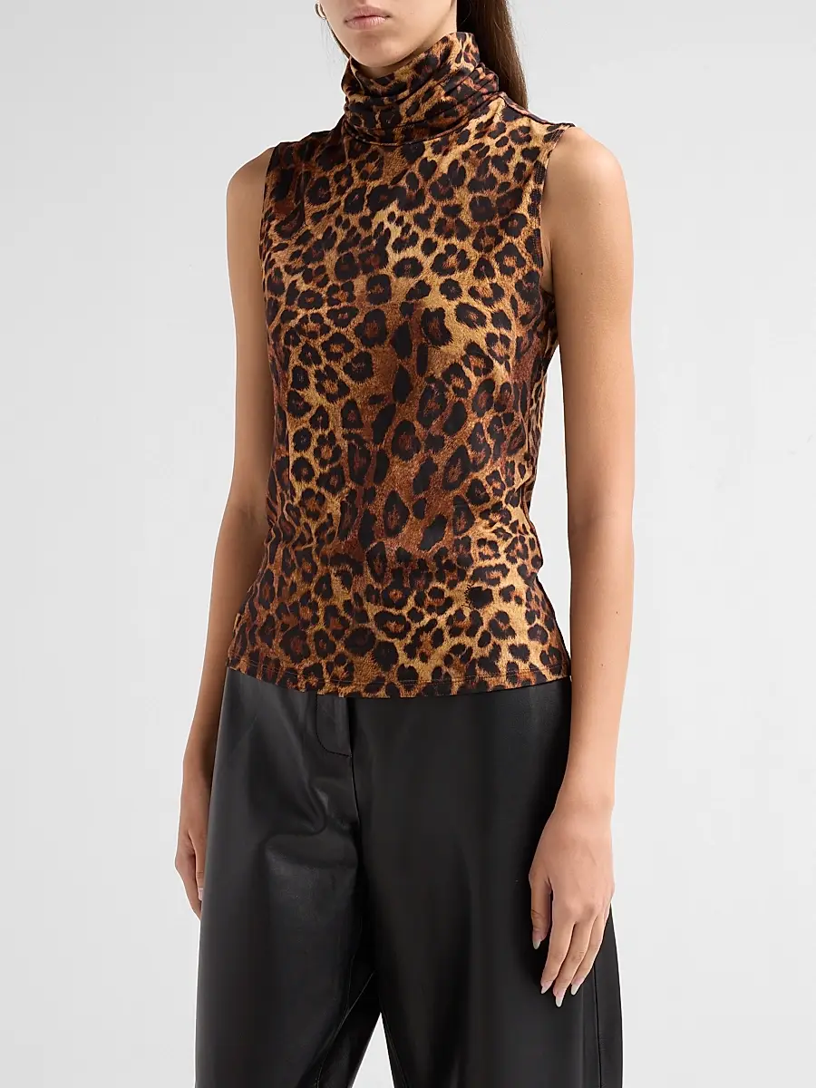 L'Agence Women's Ceci Leopard-Print Sleeveless Top | Thumbnail 4