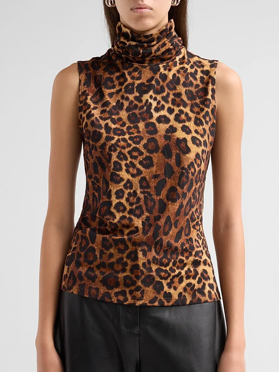 L'Agence Women's Ceci Leopard-Print Sleeveless Top | Thumbnail 5