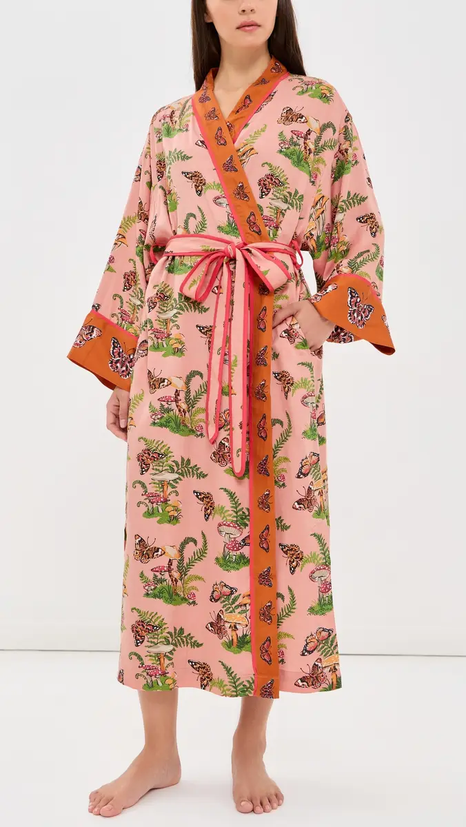 Printfresh Butterfly Forager Eco Satin Robe | Thumbnail 2 Printfresh Butterfly Forager Eco Satin Robe | Thumbnail 2