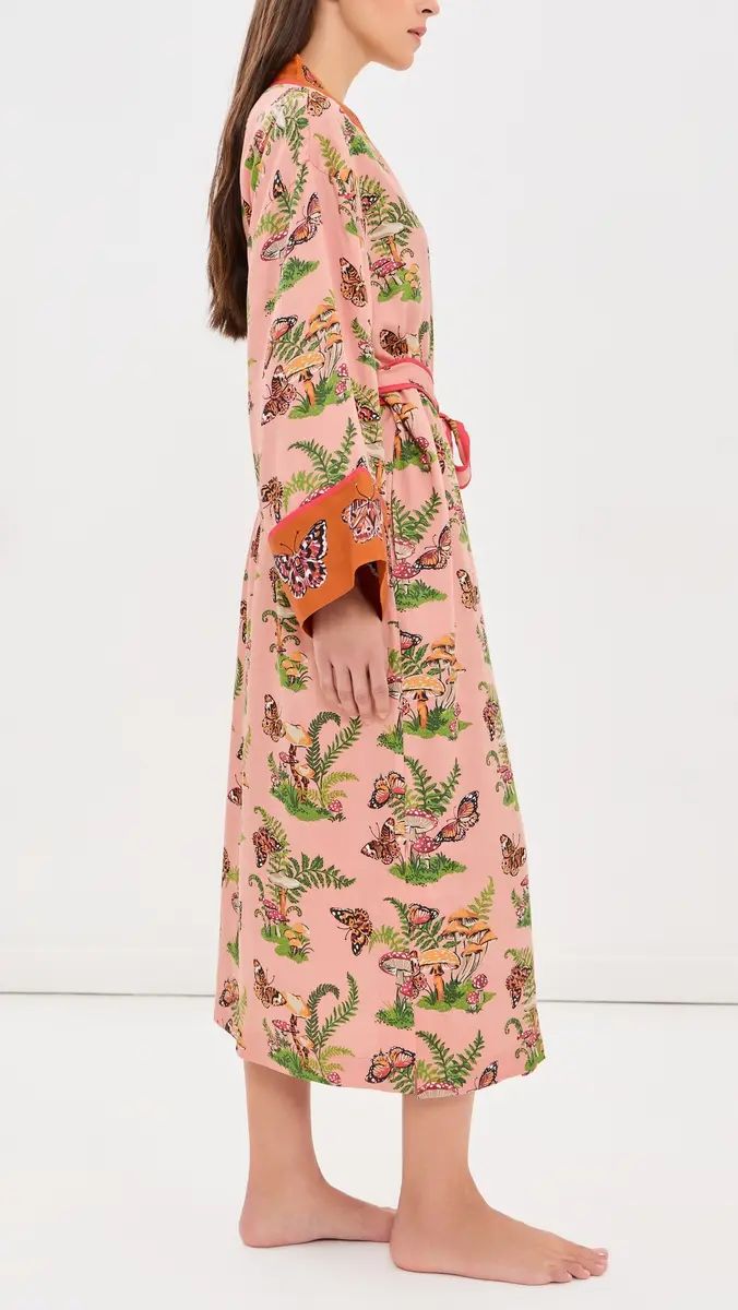 Printfresh Butterfly Forager Eco Satin Robe | Thumbnail 4 Printfresh Butterfly Forager Eco Satin Robe | Thumbnail 4
