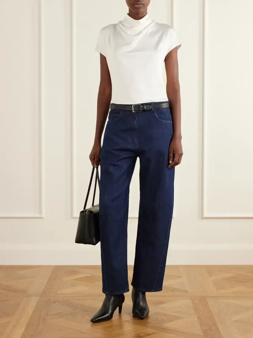 Another Tomorrow High-rise Organic Barrel-leg Jeans | Thumbnail 2 Another Tomorrow High-rise Organic Barrel-leg Jeans | Thumbnail 2
