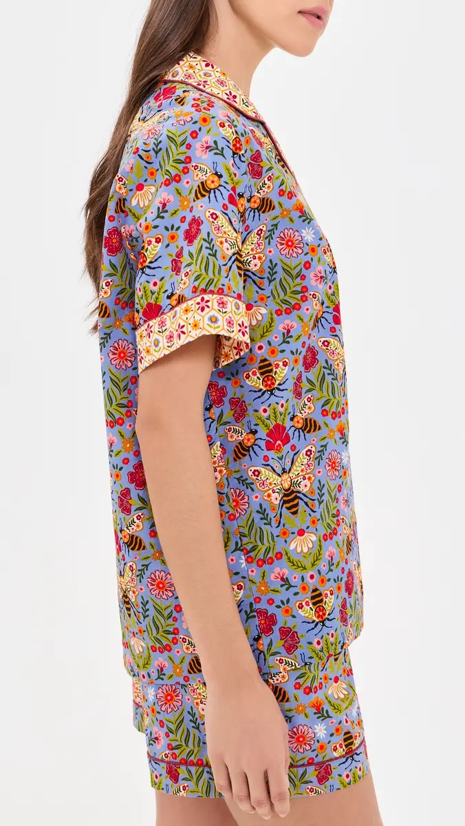 Printfresh Bee Tapestry Short PJ Set | Thumbnail 4 Printfresh Bee Tapestry Short PJ Set | Thumbnail 4