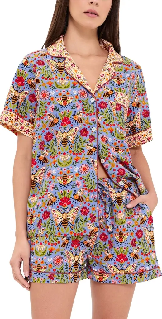 Printfresh Bee Tapestry Short PJ Set