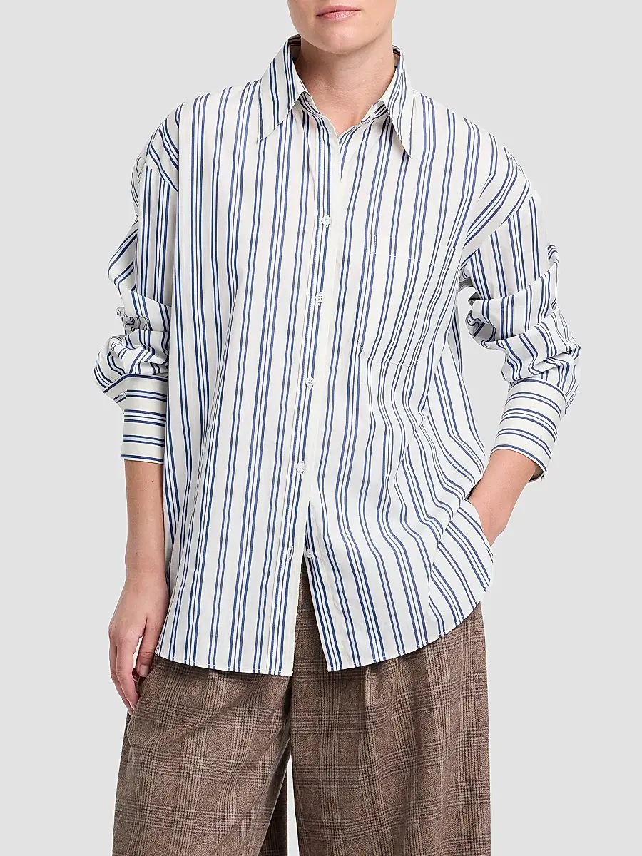 TWP Women's Big Joe Striped Cotton Shirt | Thumbnail 4