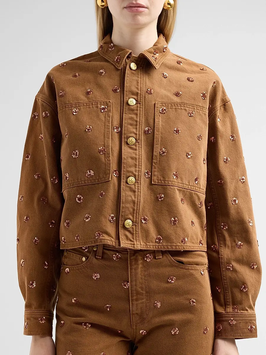 Ulla Johnson Women's The Bobbi Embellished Denim Jacket | Thumbnail 5