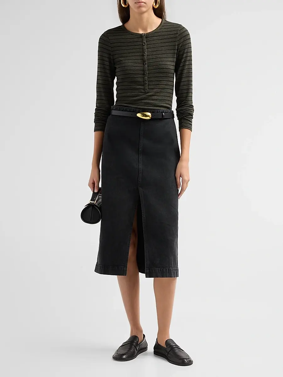 rag & bone Women's The Knit Striped Henley | Thumbnail 2 rag & bone Women's The Knit Striped Henley | Thumbnail 2