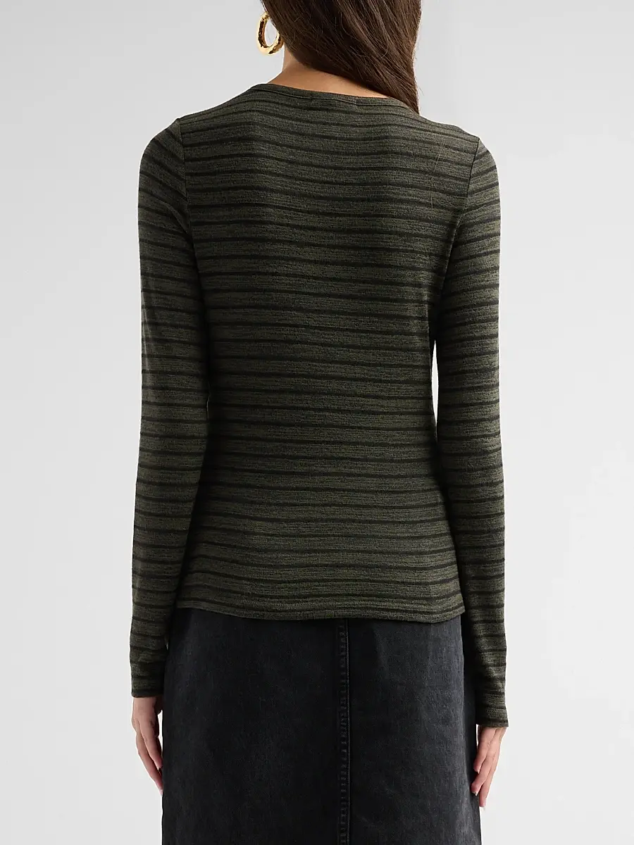 rag & bone Women's The Knit Striped Henley | Thumbnail 3 rag & bone Women's The Knit Striped Henley | Thumbnail 3