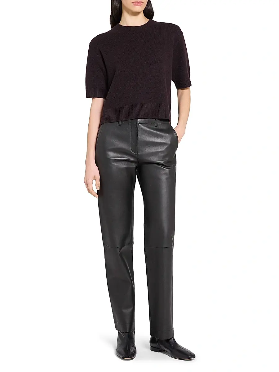 Theory Women's Cashmere Knit Crop T-Shirt | Thumbnail 2 Theory Women's Cashmere Knit Crop T-Shirt | Thumbnail 2