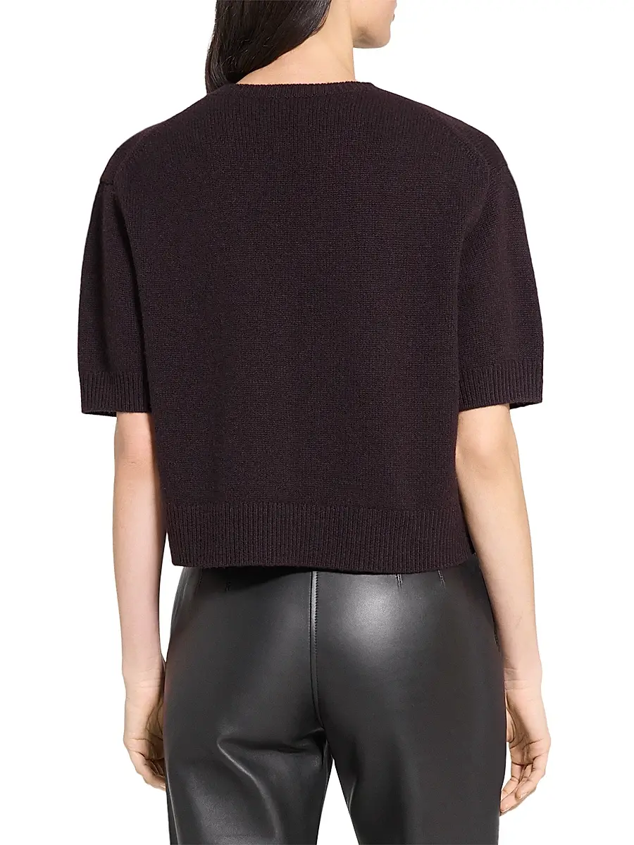 Theory Women's Cashmere Knit Crop T-Shirt | Thumbnail 5 Theory Women's Cashmere Knit Crop T-Shirt | Thumbnail 5
