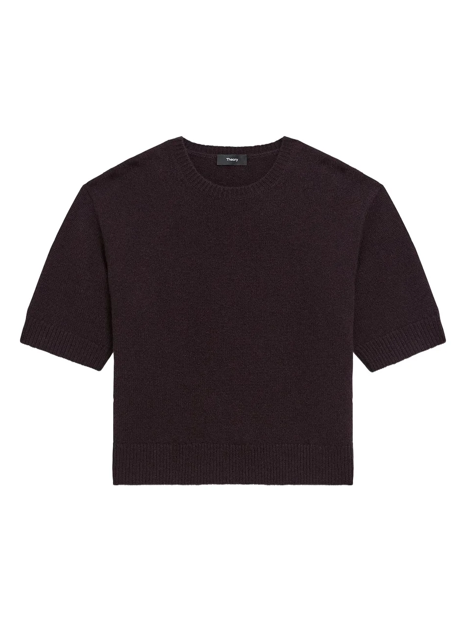 Women's Cashmere Knit Crop T-Shirt Women's Cashmere Knit Crop T-Shirt