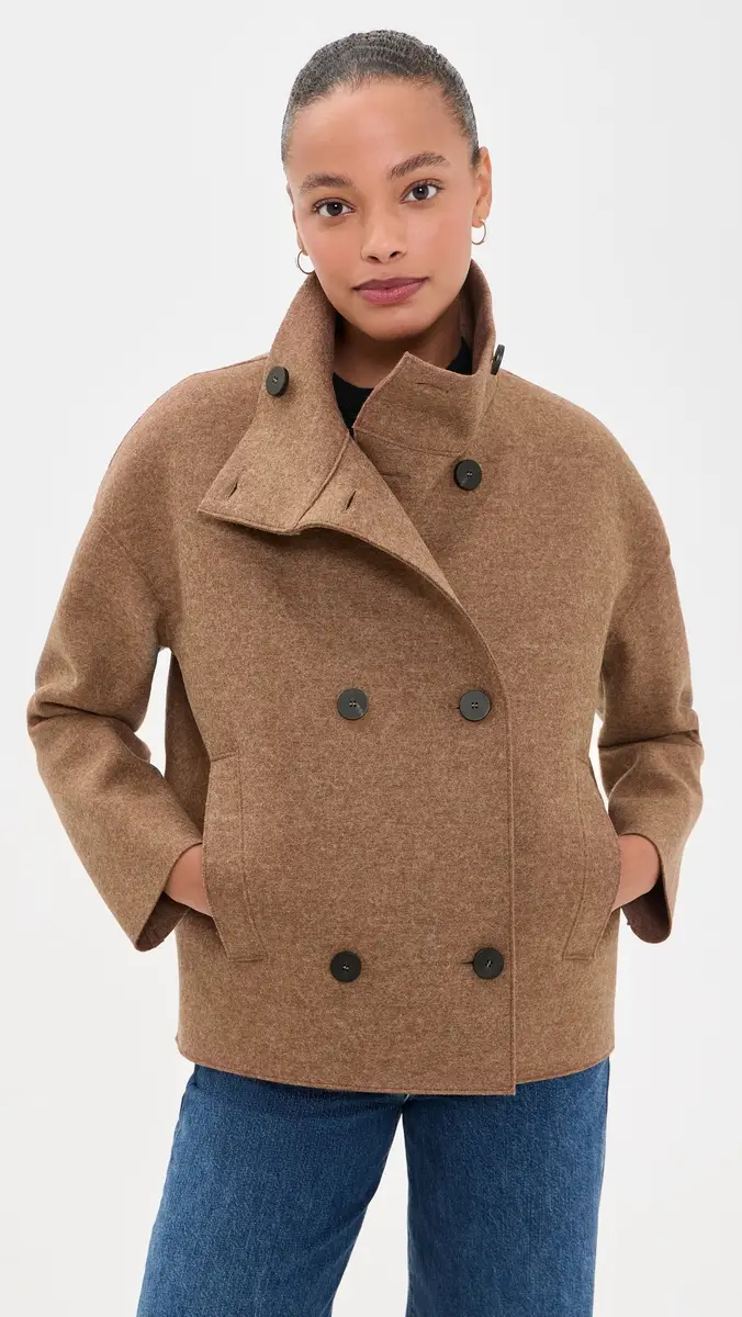 Harris Wharf London Cropped Pressed Wool Funnel Jacket | Thumbnail 2 Harris Wharf London Cropped Pressed Wool Funnel Jacket | Thumbnail 2