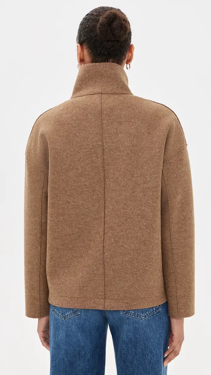 Harris Wharf London Cropped Pressed Wool Funnel Jacket | Thumbnail 3 Harris Wharf London Cropped Pressed Wool Funnel Jacket | Thumbnail 3