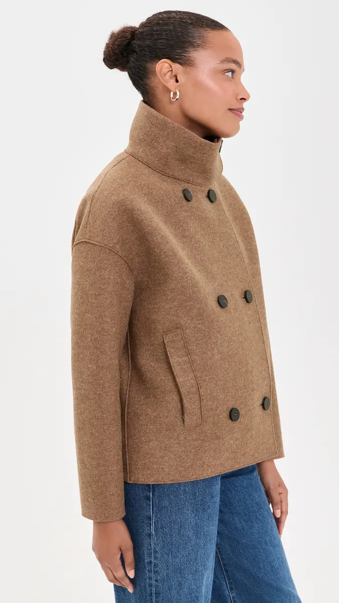 Harris Wharf London Cropped Pressed Wool Funnel Jacket | Thumbnail 4 Harris Wharf London Cropped Pressed Wool Funnel Jacket | Thumbnail 4