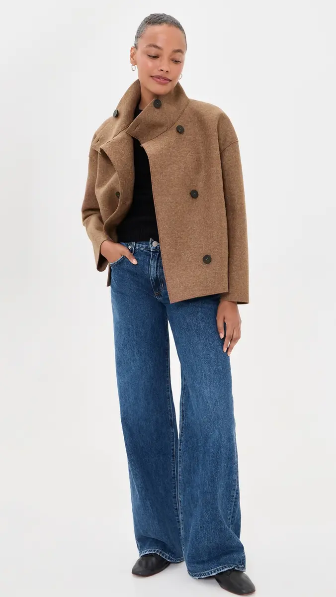 Harris Wharf London Cropped Pressed Wool Funnel Jacket | Thumbnail 5 Harris Wharf London Cropped Pressed Wool Funnel Jacket | Thumbnail 5