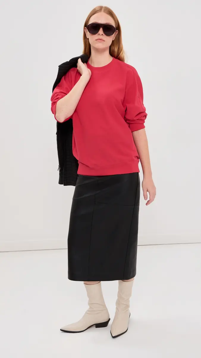 Tibi Lightweight Crew Neck Sweater | Thumbnail 5 Tibi Lightweight Crew Neck Sweater | Thumbnail 5