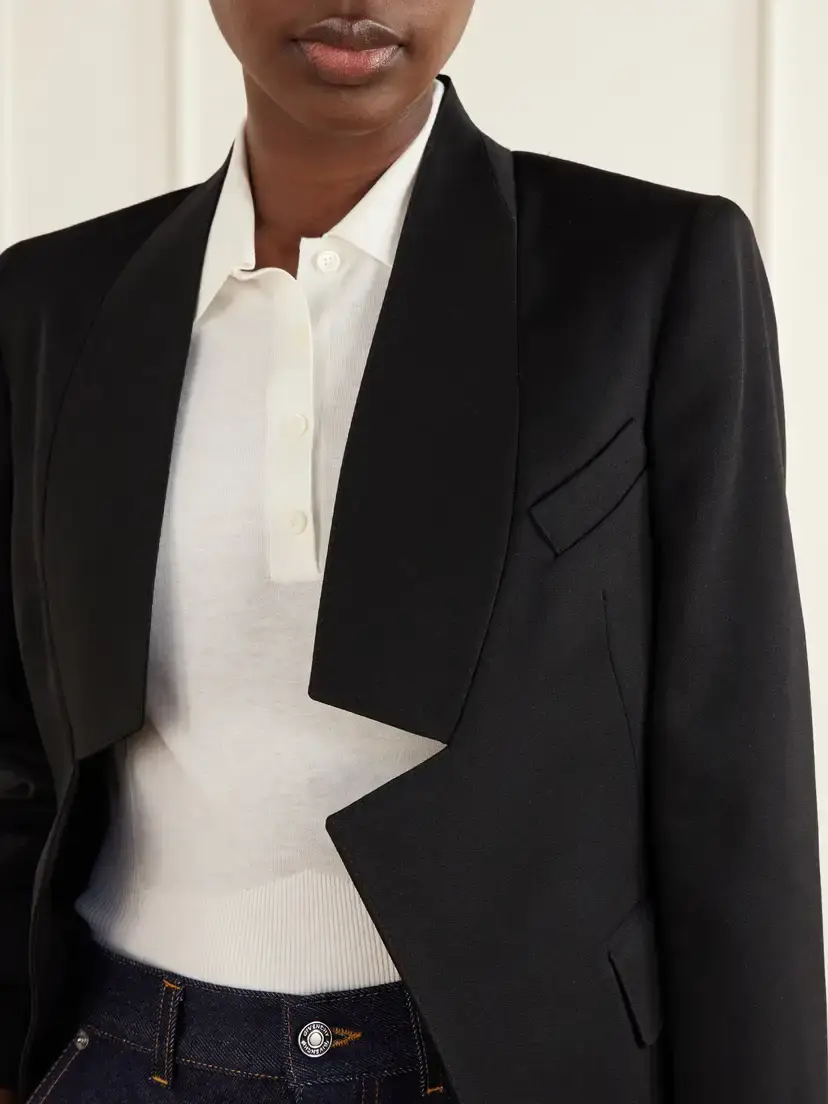 Givenchy Reverse Lapel Wool Grain De Poudre Jacket | Thumbnail 5 Givenchy Reverse Lapel Wool Grain De Poudre Jacket | Thumbnail 5