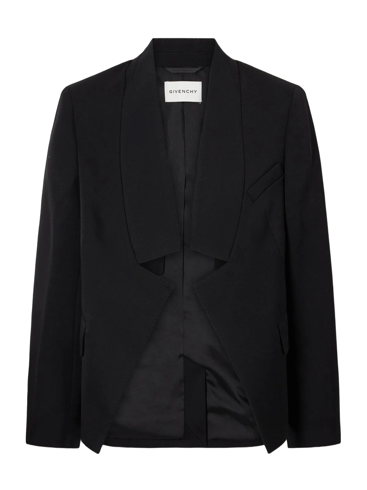 Reverse Lapel Wool Grain De Poudre Jacket
