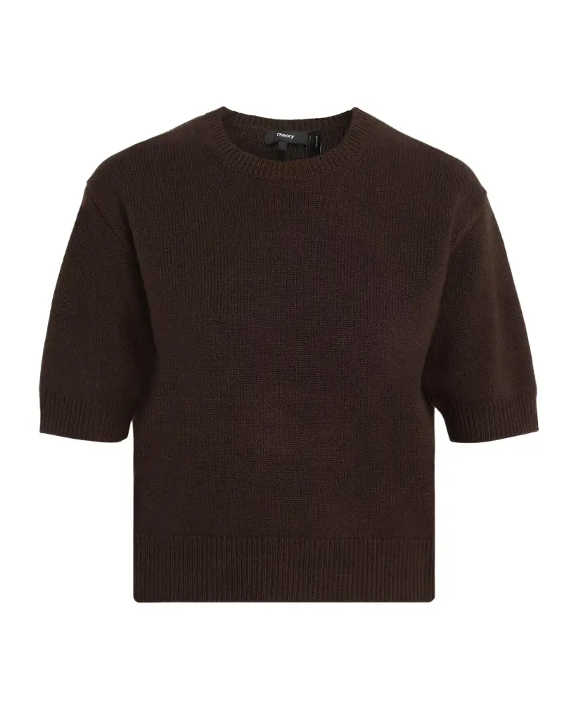 Cashmere Cropped Short-Sleeve T-Shirt Cashmere Cropped Short-Sleeve T-Shirt