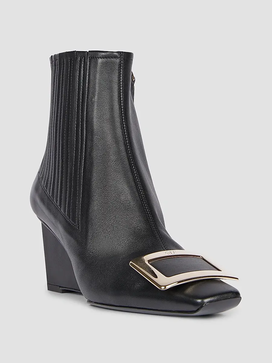 Roger Vivier Women's Belle Vivier 60MM Leather Wedge-Heel Ankle Boots | Thumbnail 2 Roger Vivier Women's Belle Vivier 60MM Leather Wedge-Heel Ankle Boots | Thumbnail 2
