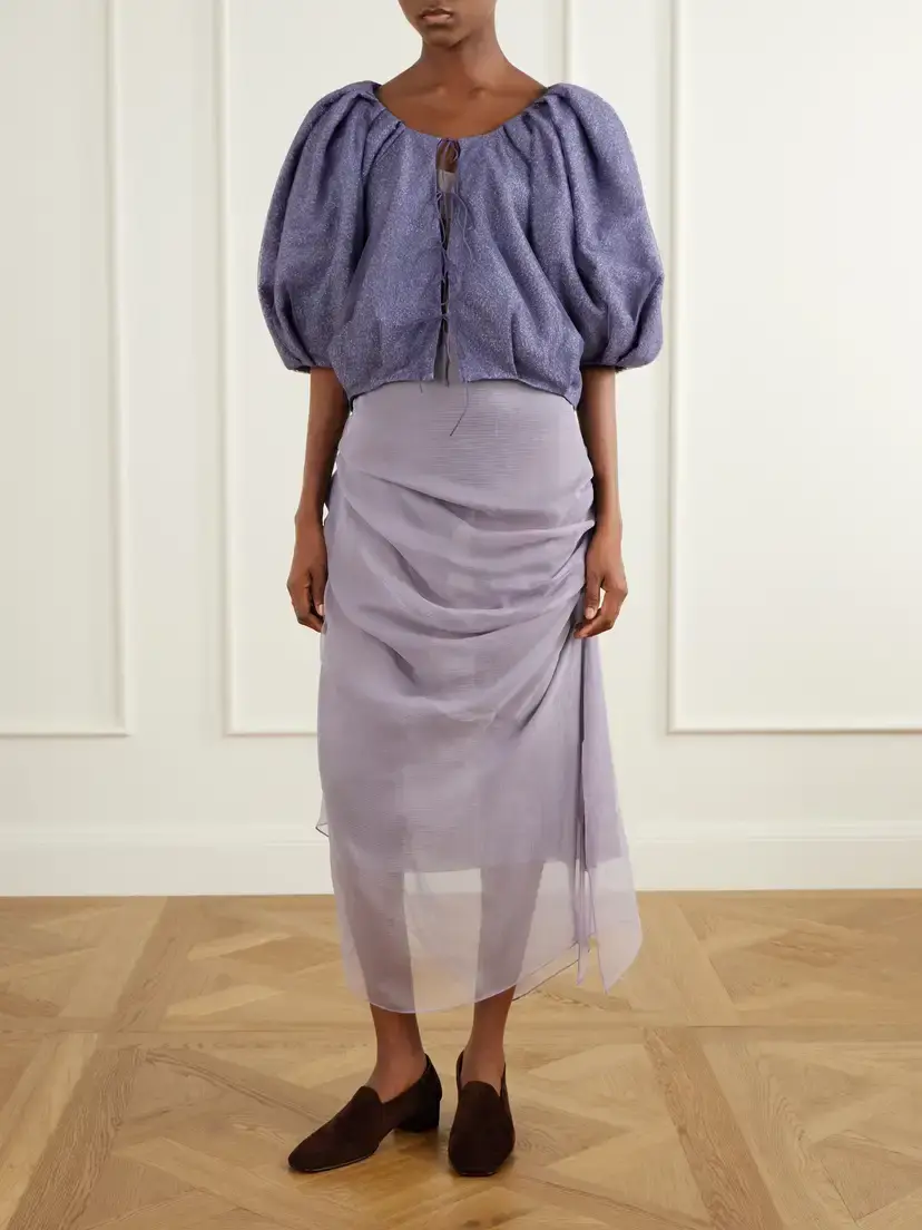 Pauline Dujancourt Najia Silk-blend Chiffon Midi Skirt | Thumbnail 2 Pauline Dujancourt Najia Silk-blend Chiffon Midi Skirt | Thumbnail 2