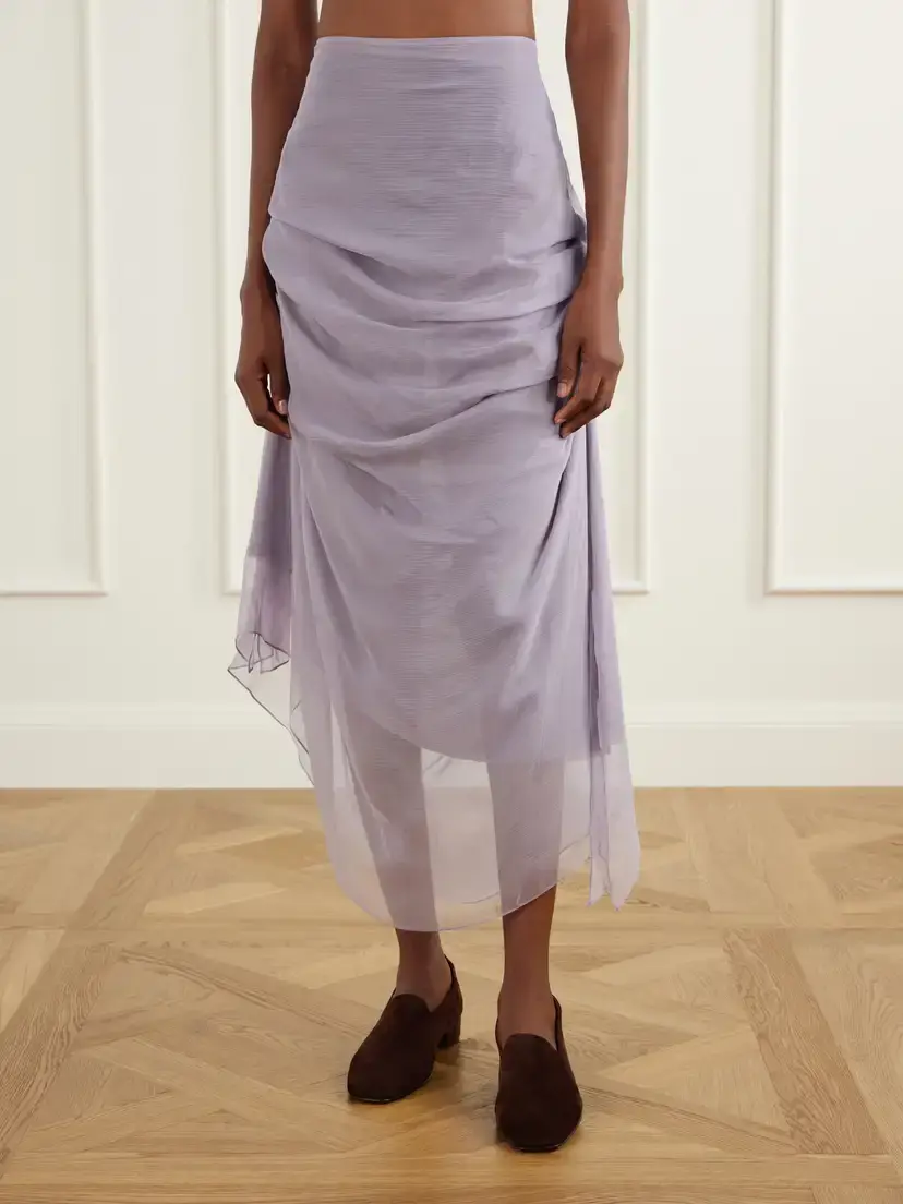 Pauline Dujancourt Najia Silk-blend Chiffon Midi Skirt | Thumbnail 3 Pauline Dujancourt Najia Silk-blend Chiffon Midi Skirt | Thumbnail 3