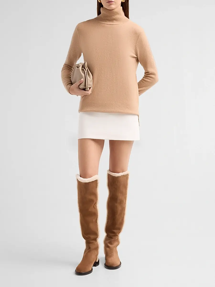 Stuart Weitzman Women's 5050 Cozy Gisele Shearling-Trim Suede Tall Boots | Thumbnail 3 Stuart Weitzman Women's 5050 Cozy Gisele Shearling-Trim Suede Tall Boots | Thumbnail 3