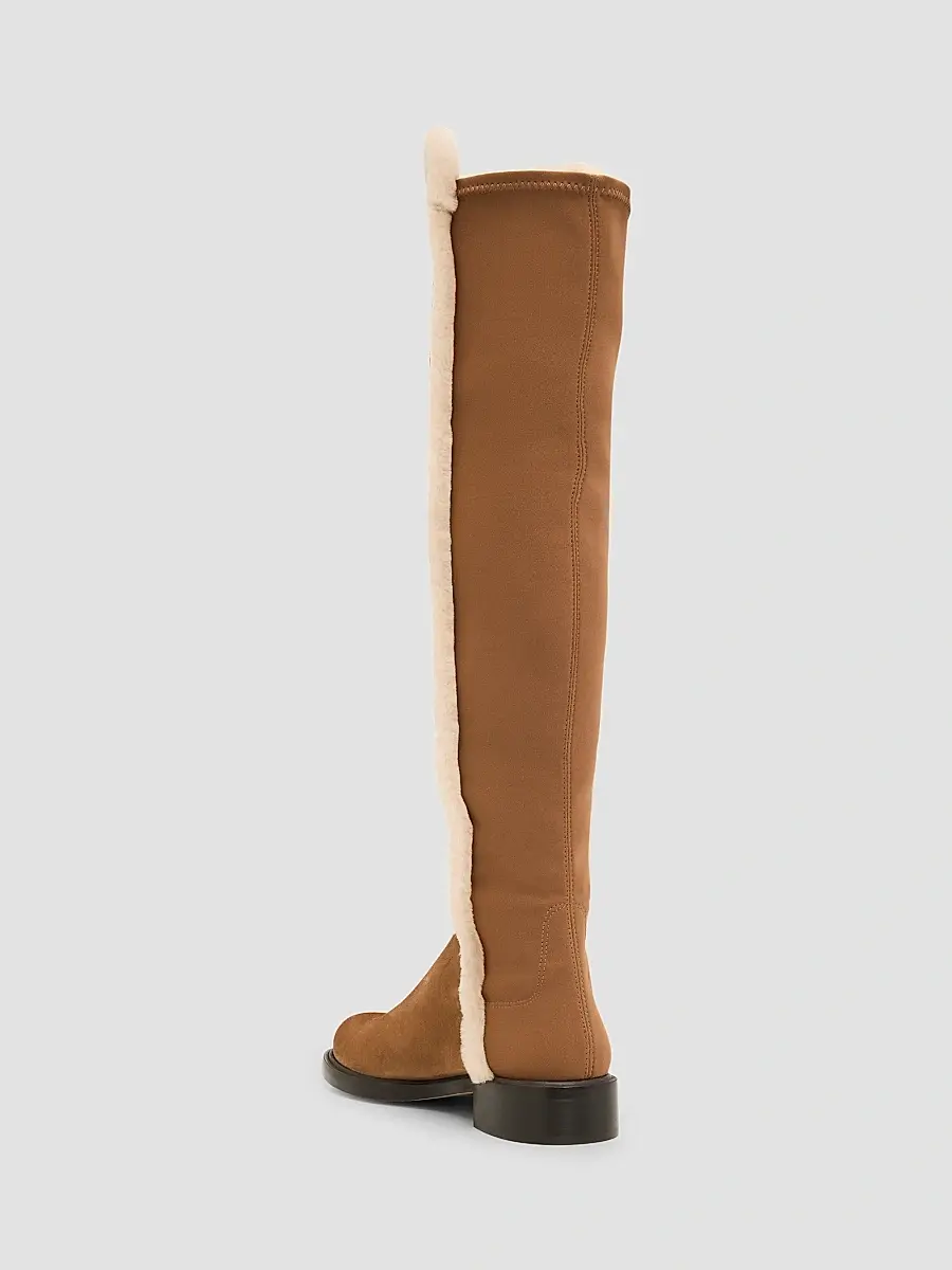 Stuart Weitzman Women's 5050 Cozy Gisele Shearling-Trim Suede Tall Boots | Thumbnail 4 Stuart Weitzman Women's 5050 Cozy Gisele Shearling-Trim Suede Tall Boots | Thumbnail 4