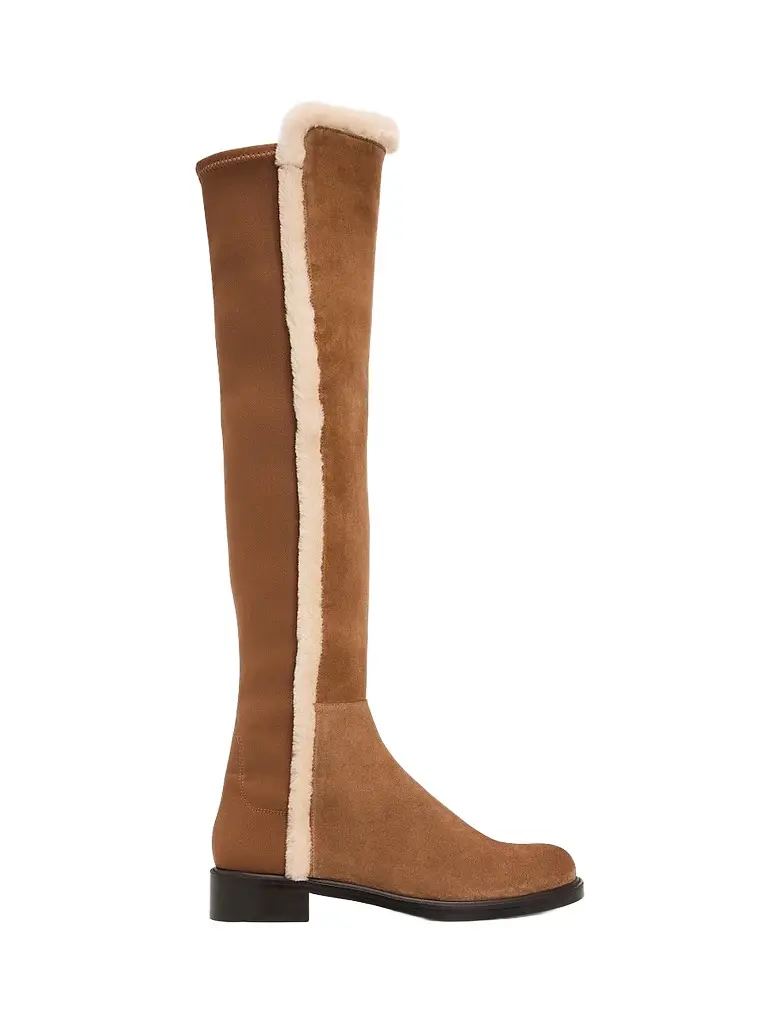 Women's 5050 Cozy Gisele Shearling-Trim Suede Tall Boots Women's 5050 Cozy Gisele Shearling-Trim Suede Tall Boots