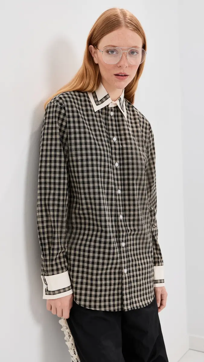 Tanner Fletcher Pippa Trimmed Border Button Down Shirt | Thumbnail 2 Tanner Fletcher Pippa Trimmed Border Button Down Shirt | Thumbnail 2
