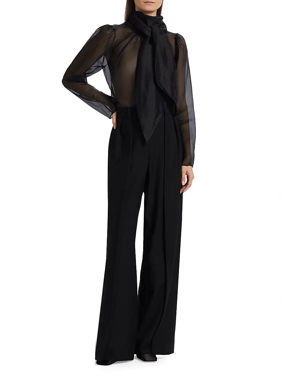 anOnlyChild Women's Teddy Silk Tieneck Blouse | Thumbnail 2 anOnlyChild Women's Teddy Silk Tieneck Blouse | Thumbnail 2