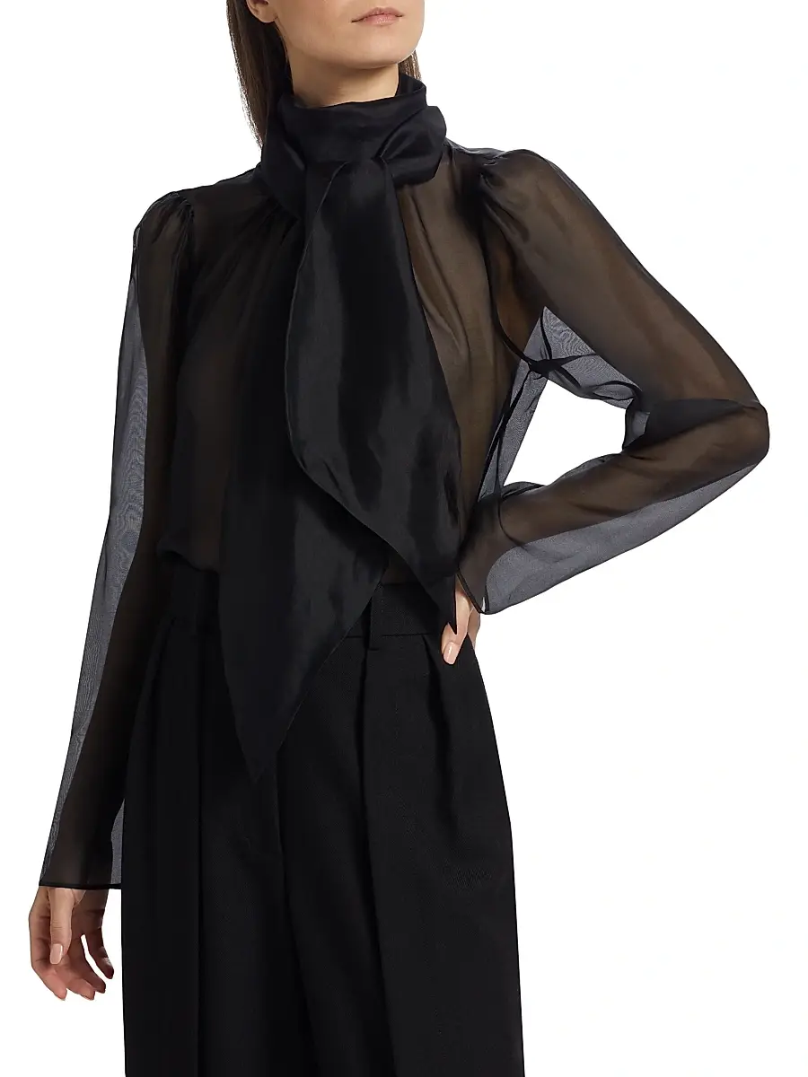 anOnlyChild Women's Teddy Silk Tieneck Blouse | Thumbnail 3 anOnlyChild Women's Teddy Silk Tieneck Blouse | Thumbnail 3