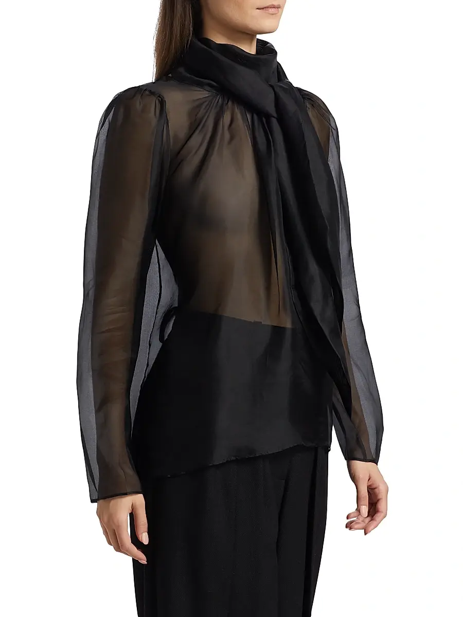 anOnlyChild Women's Teddy Silk Tieneck Blouse | Thumbnail 4 anOnlyChild Women's Teddy Silk Tieneck Blouse | Thumbnail 4
