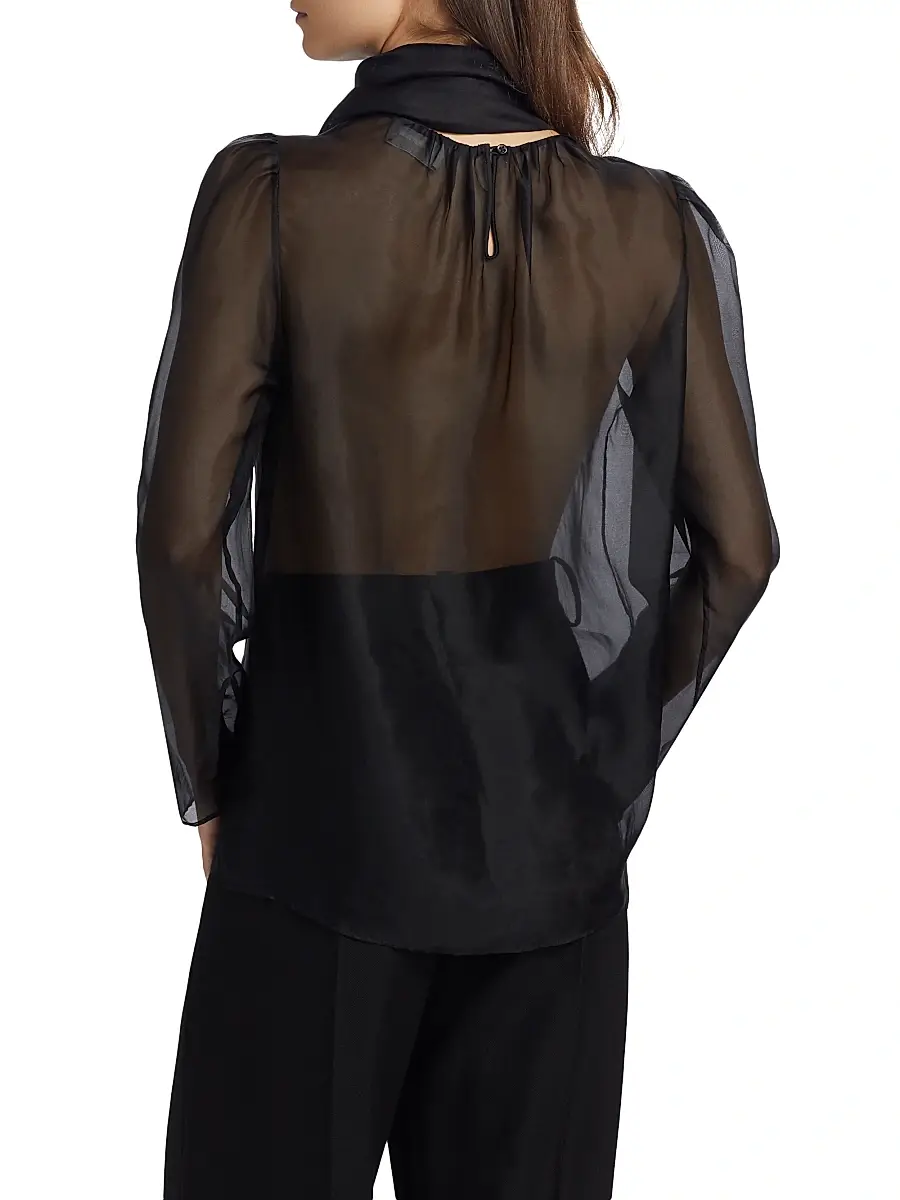 anOnlyChild Women's Teddy Silk Tieneck Blouse | Thumbnail 5 anOnlyChild Women's Teddy Silk Tieneck Blouse | Thumbnail 5