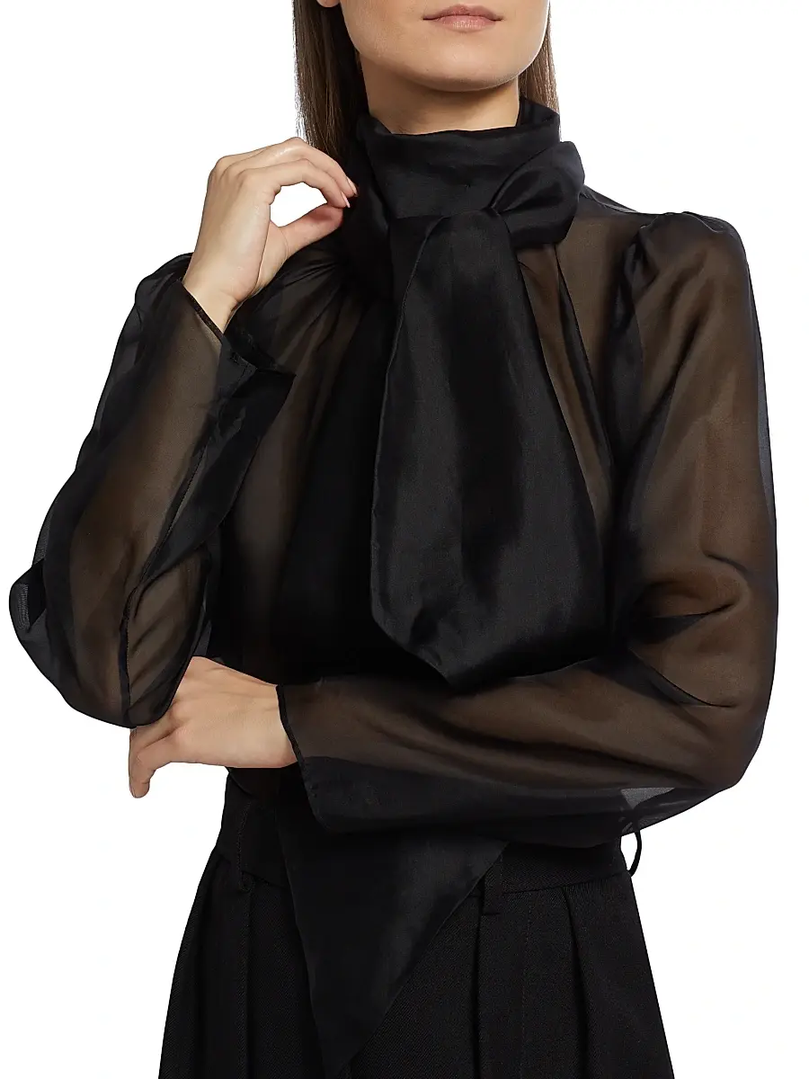 anOnlyChild Women's Teddy Silk Tieneck Blouse | Thumbnail 6 anOnlyChild Women's Teddy Silk Tieneck Blouse | Thumbnail 6