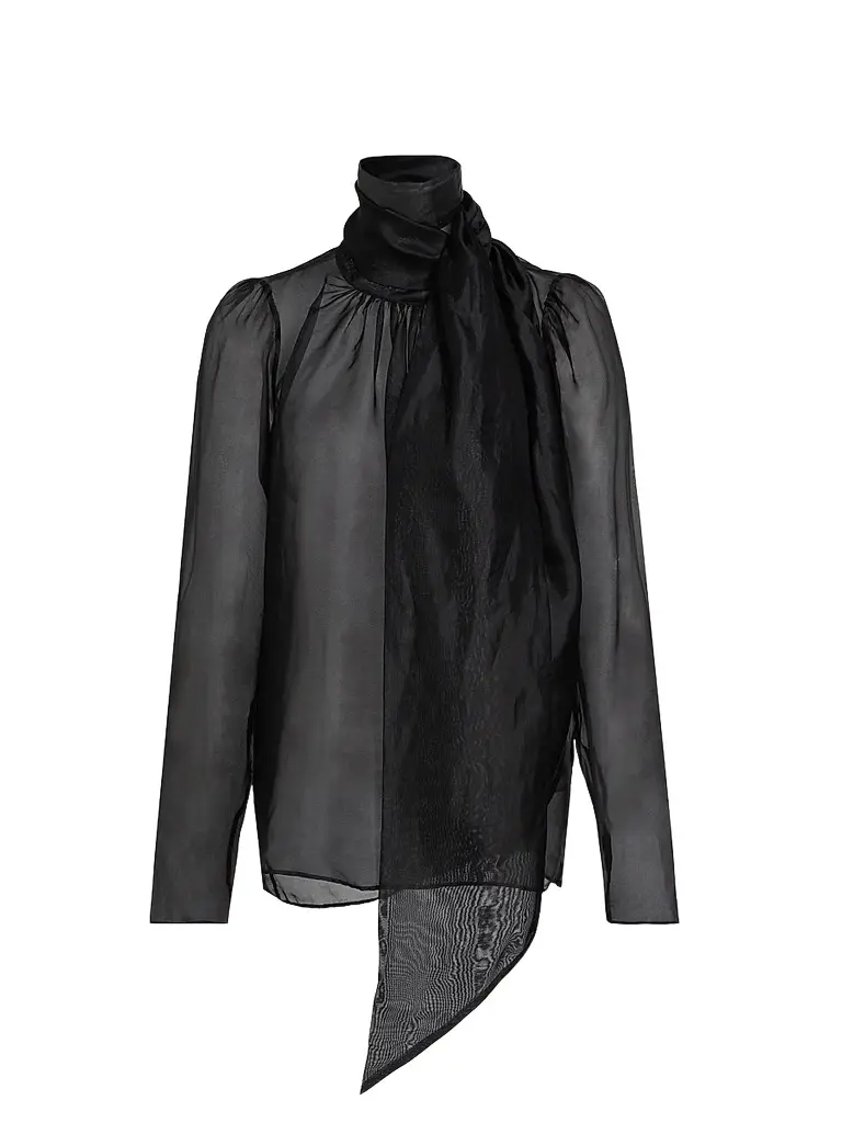 anOnlyChild Women's Teddy Silk Tieneck Blouse
