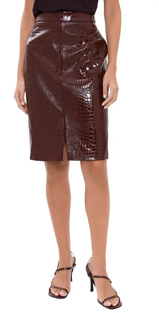 Violetta Faux Leather Pencil Skirt Violetta Faux Leather Pencil Skirt