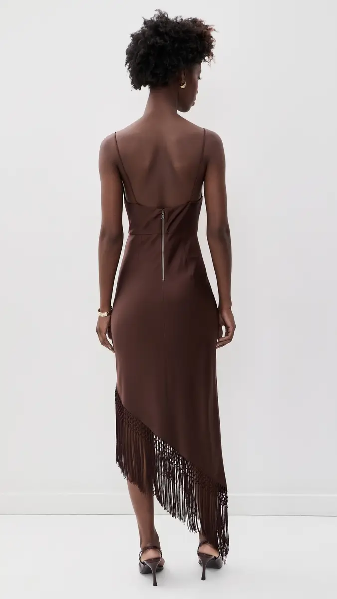 Alice + Olivia Harmony Drapey Slip Asymmetrical Midi Dress | Thumbnail 3 Alice + Olivia Harmony Drapey Slip Asymmetrical Midi Dress | Thumbnail 3