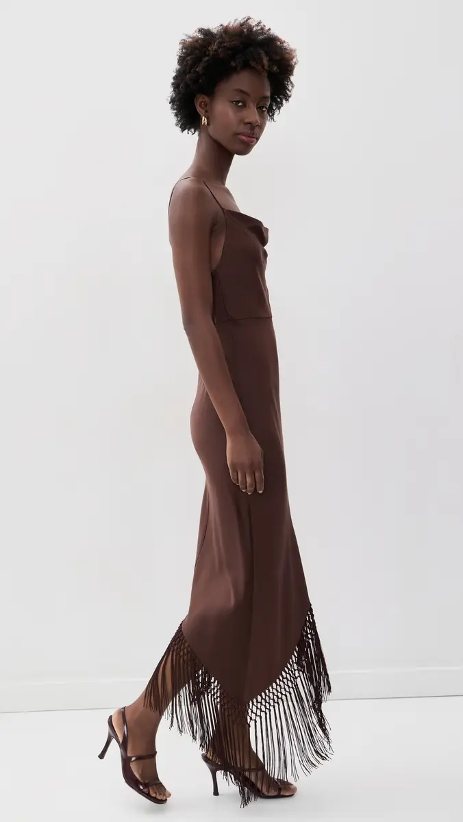 Alice + Olivia Harmony Drapey Slip Asymmetrical Midi Dress | Thumbnail 4 Alice + Olivia Harmony Drapey Slip Asymmetrical Midi Dress | Thumbnail 4