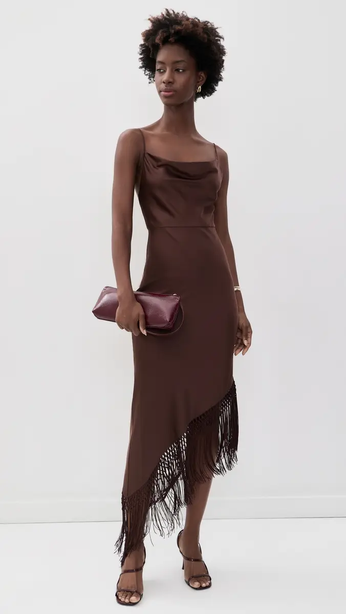 Alice + Olivia Harmony Drapey Slip Asymmetrical Midi Dress | Thumbnail 5 Alice + Olivia Harmony Drapey Slip Asymmetrical Midi Dress | Thumbnail 5