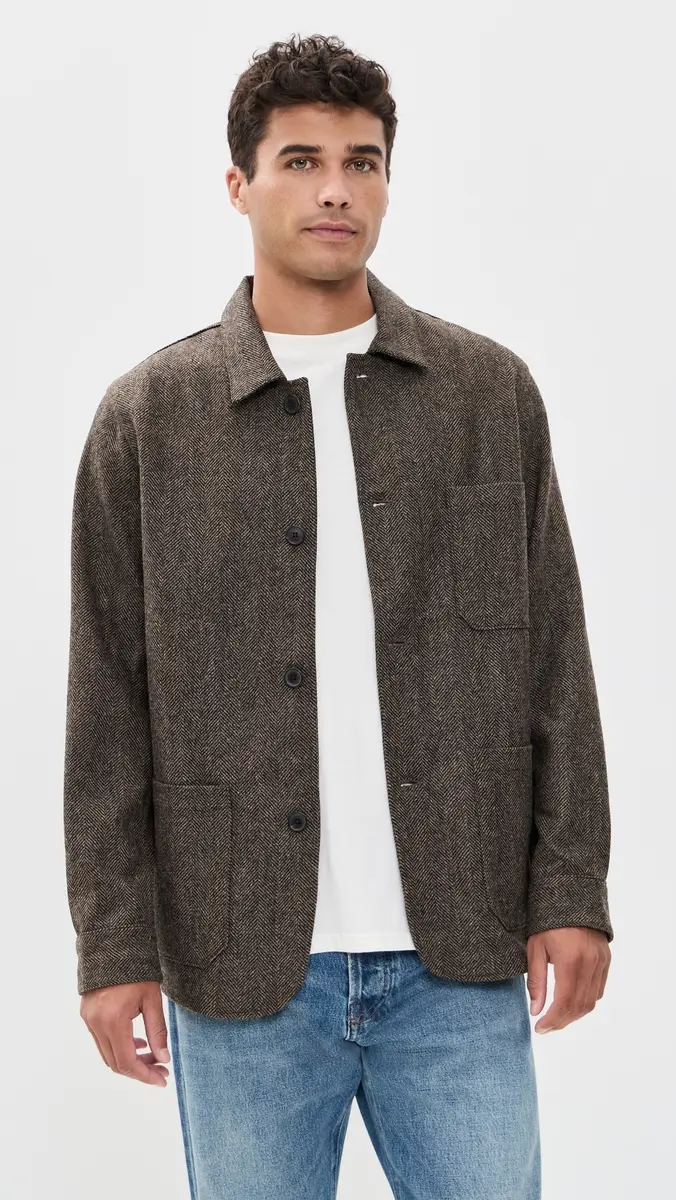 Portuguese Flannel Labura Wool Herringbone Jacket | Thumbnail 2