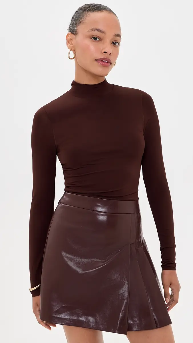 Alice + Olivia Chara Faux Leather Pleated Mini Dress | Thumbnail 2 Alice + Olivia Chara Faux Leather Pleated Mini Dress | Thumbnail 2