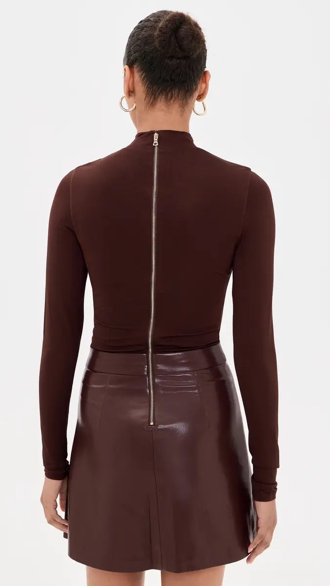 Alice + Olivia Chara Faux Leather Pleated Mini Dress | Thumbnail 3 Alice + Olivia Chara Faux Leather Pleated Mini Dress | Thumbnail 3