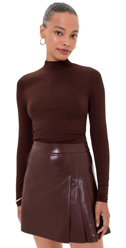 Alice + Olivia Chara Faux Leather Pleated Mini Dress