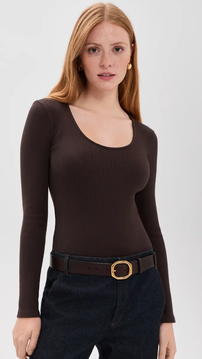 L'Agence Elara Scoop Neck Thong Bodysuit | Thumbnail 2