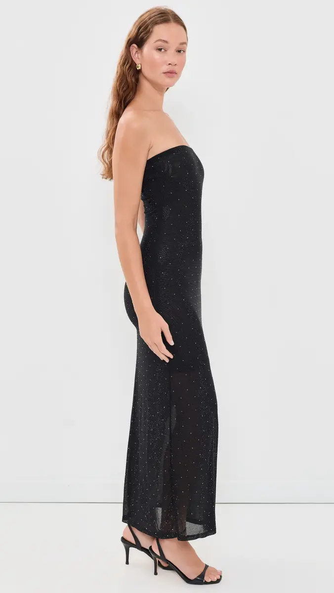 Alice + Olivia Delora Embellished Strapless Midi Dress | Thumbnail 4 Alice + Olivia Delora Embellished Strapless Midi Dress | Thumbnail 4