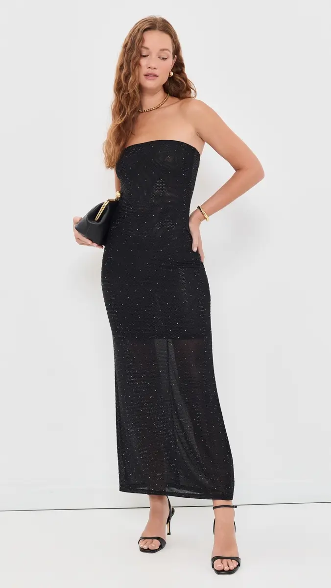 Alice + Olivia Delora Embellished Strapless Midi Dress | Thumbnail 5 Alice + Olivia Delora Embellished Strapless Midi Dress | Thumbnail 5